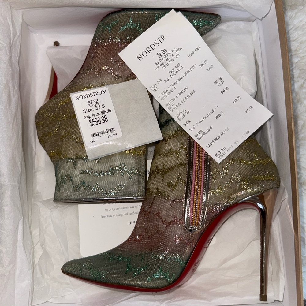 Elegant Multicolor Boots Christian Louboutin Authentic.